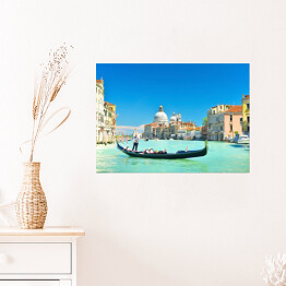 Plakat samoprzylepny Wenecja - gondola na tle architektury
