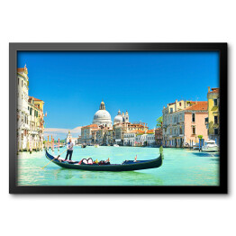 Obraz w ramie Wenecja - gondola na tle architektury
