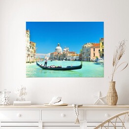 Plakat samoprzylepny Wenecja - gondola na tle architektury