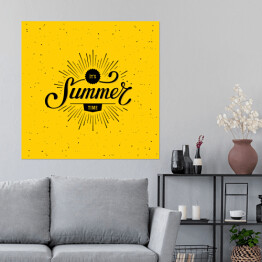 Plakat samoprzylepny "Czas letni" - żółto czarna typografia