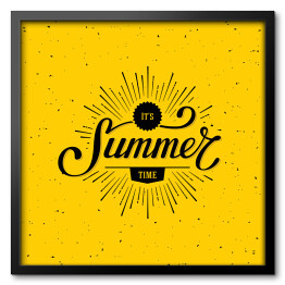 Obraz w ramie "Czas letni" - żółto czarna typografia