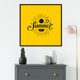 Plakat w ramie "Czas letni" - żółto czarna typografia