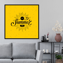 Plakat w ramie "Czas letni" - żółto czarna typografia