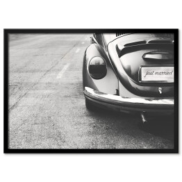 Plakat w ramie Czarno-biały samochód klasyczny