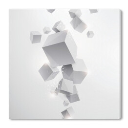 Obraz na płótnie Spadające białe sześciany 3D