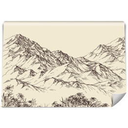 Fototapeta winylowa zmywalna Szczyty górskie - ilustracja