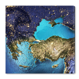 Obraz na płótnie Grecja, Turcja, widok satelitarny