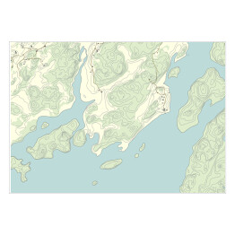 Plakat samoprzylepny Topograficzna mapa półwyspu 
