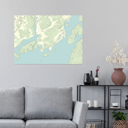 Plakat samoprzylepny Topograficzna mapa półwyspu 