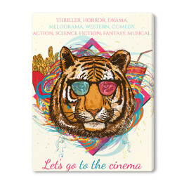 Obraz na płótnie Tygrys - hipster na kolorowym tle