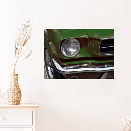 Plakat samoprzylepny Zielony Ford Mustang 1965