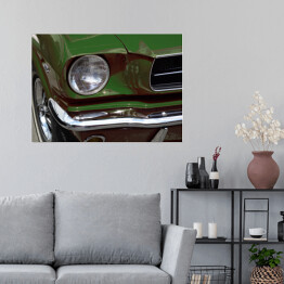 Plakat samoprzylepny Zielony Ford Mustang 1965