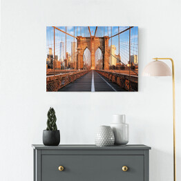 Obraz na płótnie Most Brooklyński o wschodzie słońca w Nowym Jorku