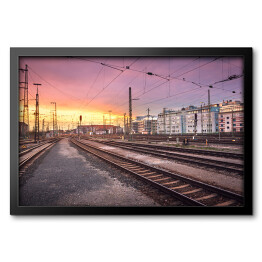 Obraz w ramie Stacja kolejowa w Norymberdze, Niemcy
