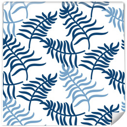 Tapeta samoprzylepna w rolce Niebieskie liście palm na jasnym tle