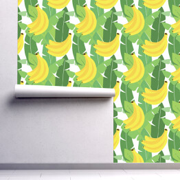 Tapeta w rolce Banany na tle liści bananowca
