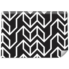 Tapeta winylowa zmywalna w rolce Geometryczny czarno-biały wzór - stylowa mozaika