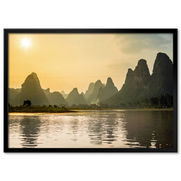 Plakat w ramie Lijiang i wysokie góry w Guilin, Chiny