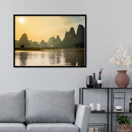 Plakat w ramie Lijiang i wysokie góry w Guilin, Chiny