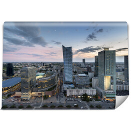 Warszawa, śródmieście, Hotel Inter Continental o zmierzchu