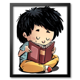 Chłopiec czytający książkę 