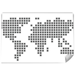 Fototapeta Mapa świata wykonana z kwadratów
