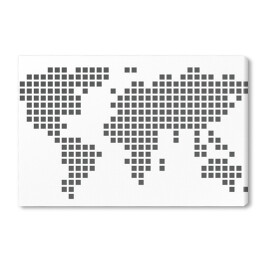 Obraz na płótnie Mapa świata wykonana z kwadratów