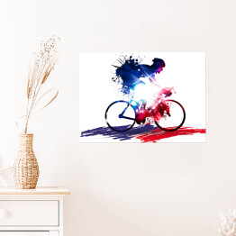 Plakat Jazda na rowerze - kolorowa ilustracja