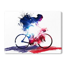 Obraz na płótnie Jazda na rowerze - kolorowa ilustracja
