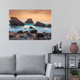 Plakat samoprzylepny Krajobraz oceanu w piękny zachód słońca