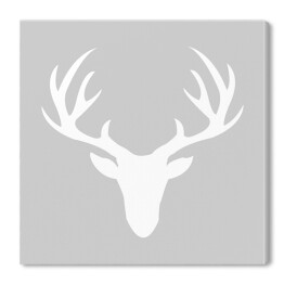 Obraz na płótnie Biała głowa jelenia na szarym tle