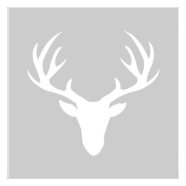 Plakat samoprzylepny Biała głowa jelenia na szarym tle