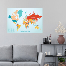 Plakat Kraje na mapie świata
