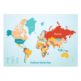 Plakat Kraje na mapie świata