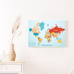 Obraz na płótnie Kraje na mapie świata