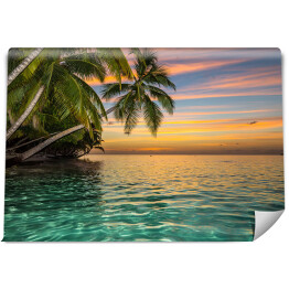 Fototapeta samoprzylepna Zachód słońca ze wspaniałymi kolorami na tropikalnej wyspie 