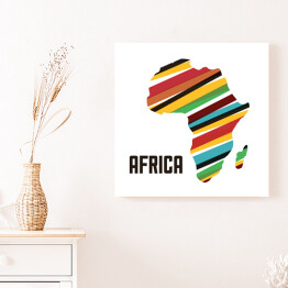 Obraz na płótnie Mapa Afryki w kolorowe pasy
