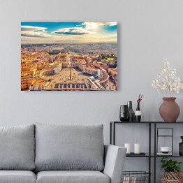 Plac Świętego Piotra w Watykanie i widok z lotu ptaka na Rzym