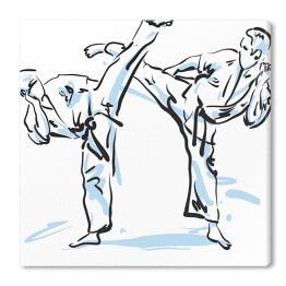 Obraz na płótnie Wojownicy karate - szkic