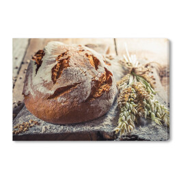 Obraz na płótnie Domowy chleb ze składnikami