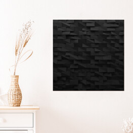 Plakat samoprzylepny Czarne abstrakcyjne prostokąty 3D