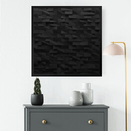 Obraz w ramie Czarne abstrakcyjne prostokąty 3D
