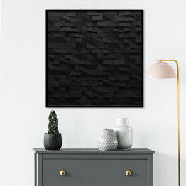Plakat w ramie Czarne abstrakcyjne prostokąty 3D
