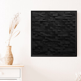 Obraz w ramie Czarne abstrakcyjne prostokąty 3D
