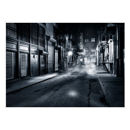 Plakat samoprzylepny Widok Cortlandt nocą w Chinatown, Nowy Jork