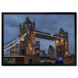 Plakat w ramie Basztowy Most o zmierzchu Londyn, Anglia