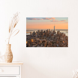 Plakat samoprzylepny Nowy Jork w świetle zachodzącego słońca