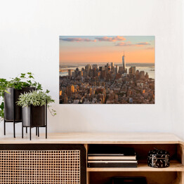 Plakat samoprzylepny Nowy Jork w świetle zachodzącego słońca