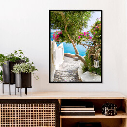 Plakat w ramie Santorini - piękny krajobraz 