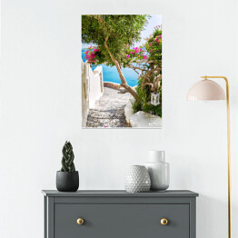 Plakat samoprzylepny Santorini - piękny krajobraz 